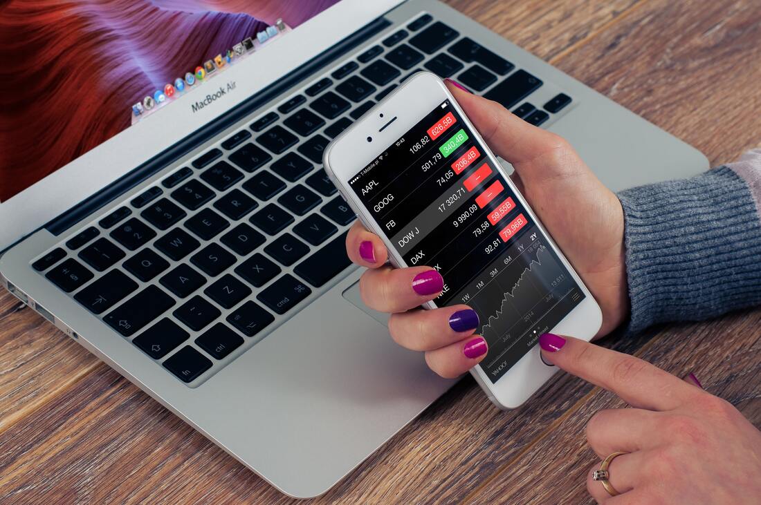 Stocks Investing iPhone Macbook 
