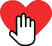 hand posed on heart black icon transparent